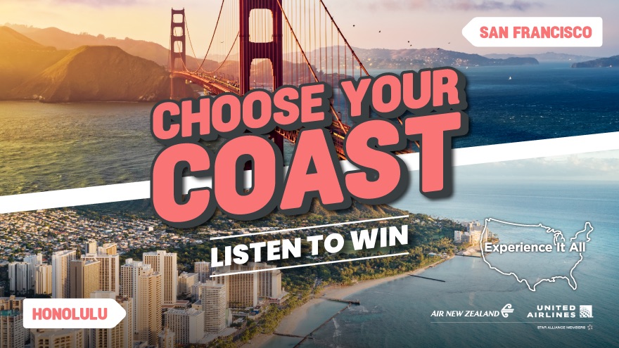 Win a trip to Honolulu or San Francisco with Coast & Air NZ