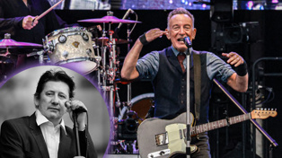 Bruce Springsteen and Shane MacGowan. Photo / Bang! Showbiz