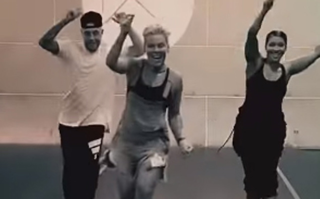 Pink Dancing Singer Pink shares fun behind-the-scenes video of her learning the dance for ...