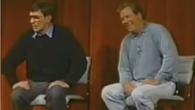 Leonard Nimoy and William Shatner on the Bicycle Prank