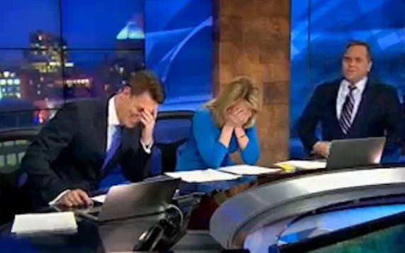 Embarrasing Live TV Moment for Anchorman