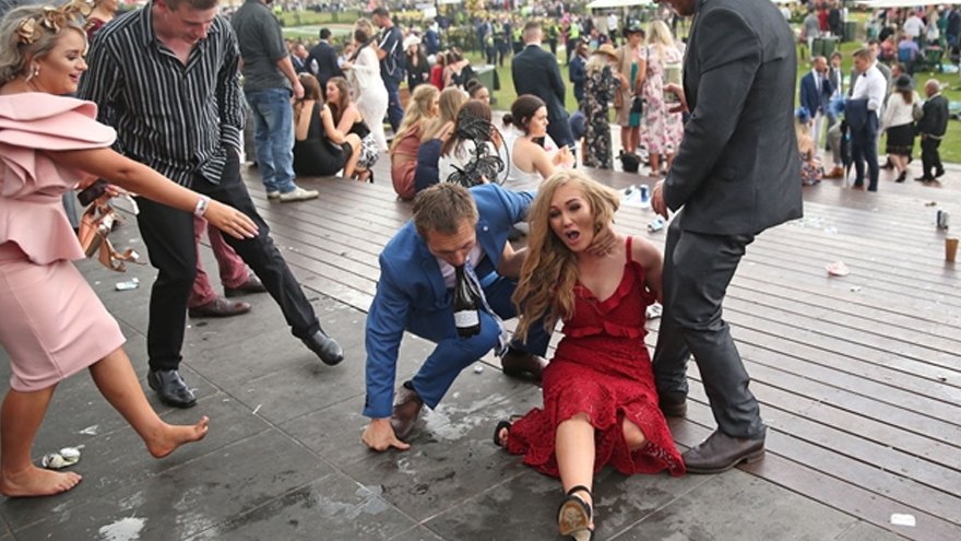 Photos: The aftermath of a very boozy Melbourne Cup