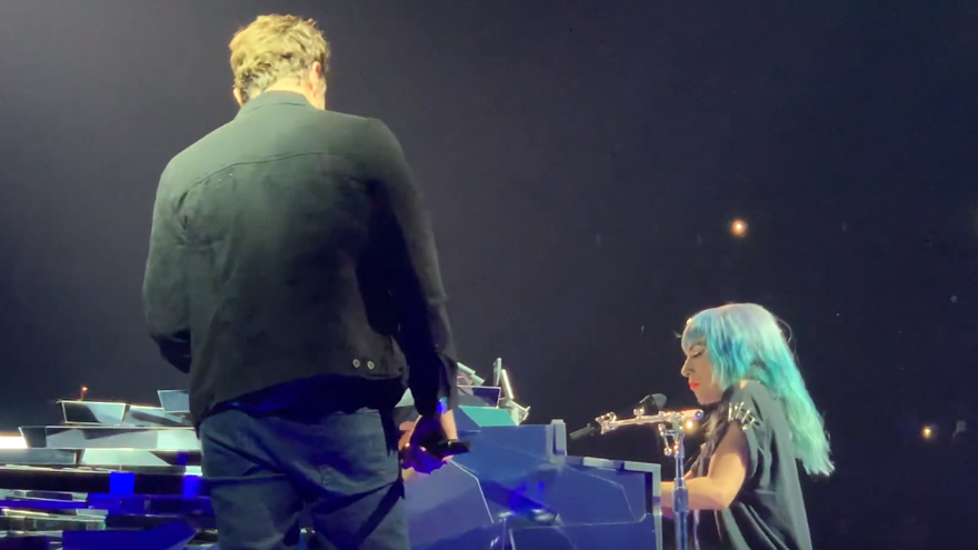 Gaga brings out Cooper for duet 