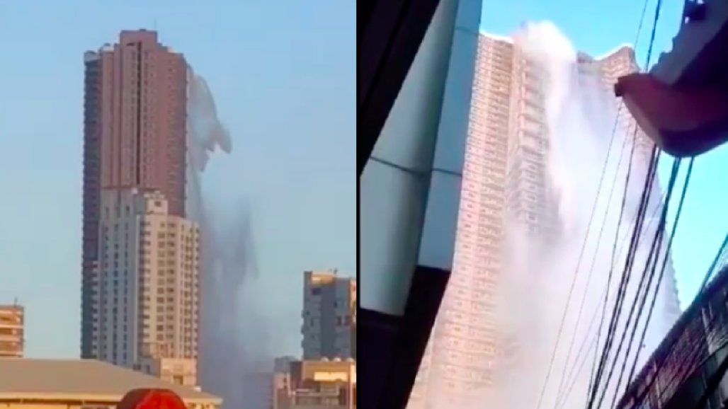 WATCH: The shocking moment the Philippines earthquake emptied a rooftop pool