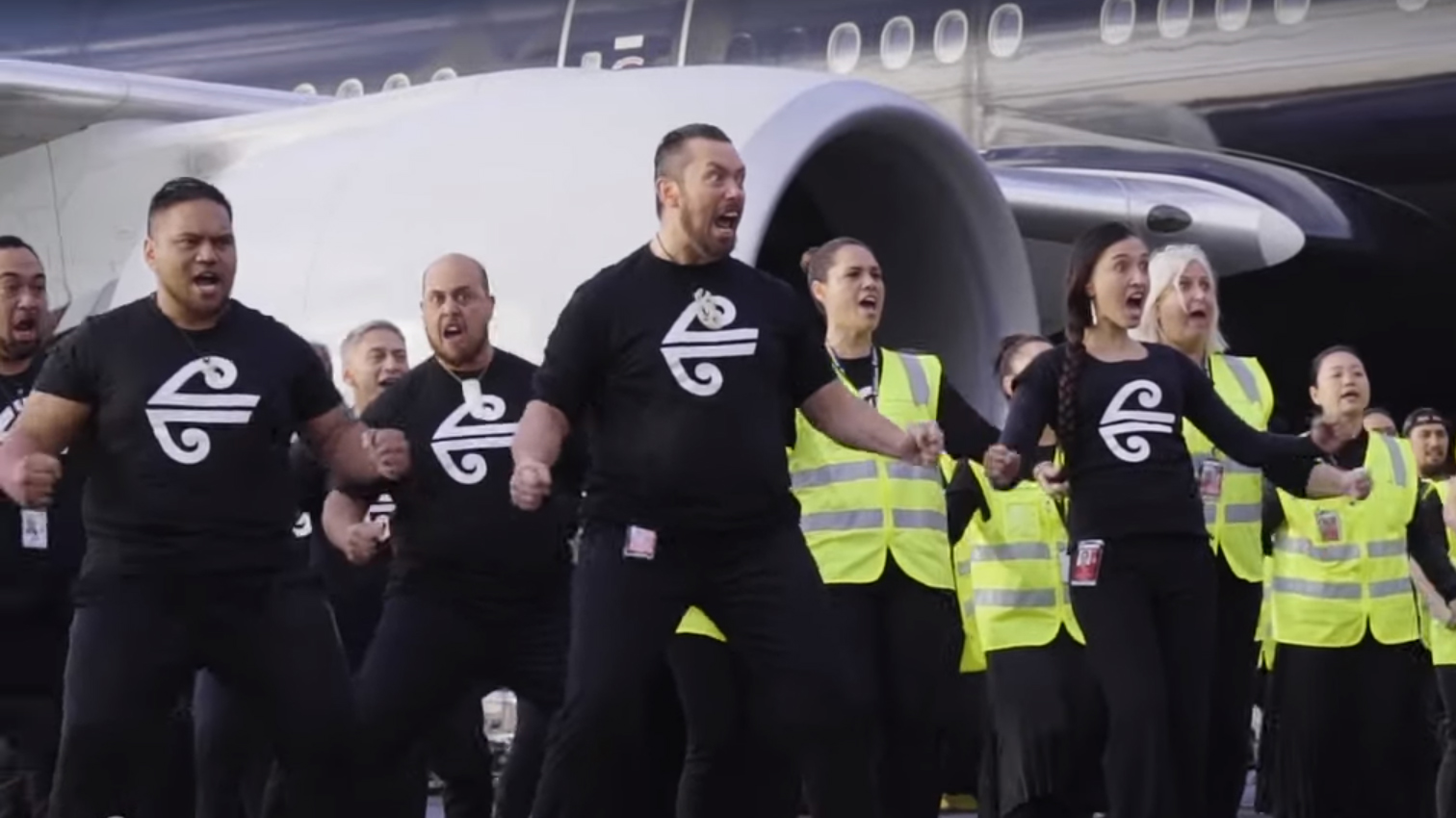 Air New Zealand staff farewell the All Blacks with powerfully passionate haka at Auckland Airport