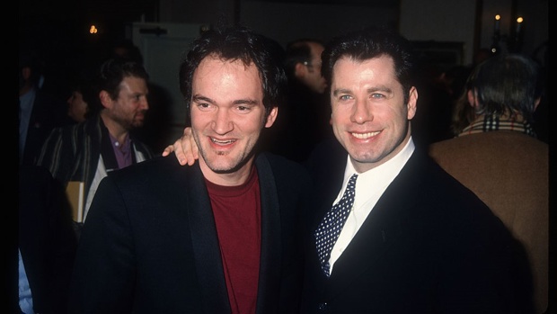  Director Quentin Tarantino and actor John Travolta stand at the Los Angeles Film Critics Awards January 17, 1995 / Getty Images