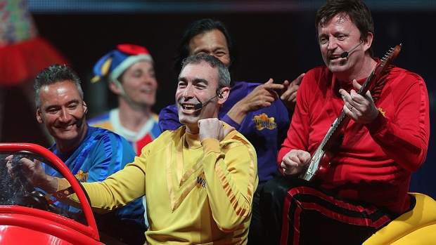 Yellow Wiggle, Greg Page (centre) in 2012. Getty Images