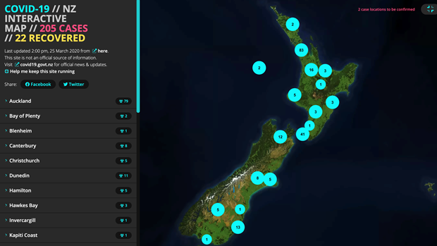 Kiwi Builds Interactive Map Showing All The Cases Of Covid 19 Throughout New Zealand