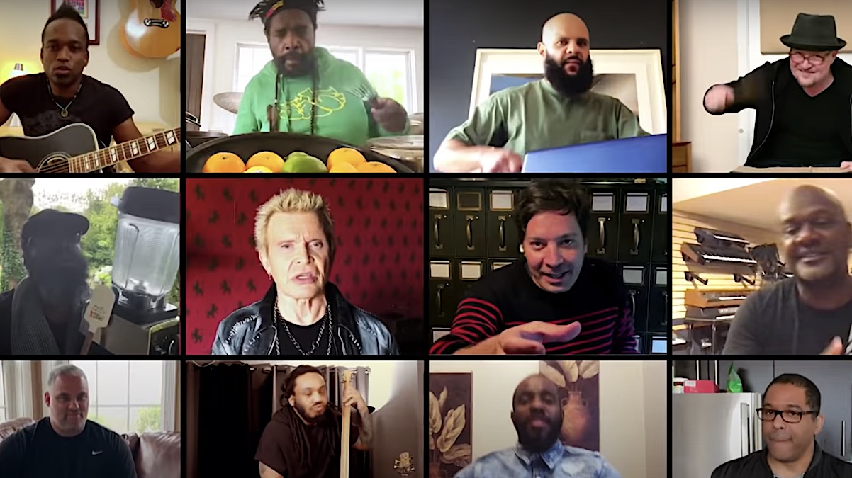 Billy Idol and Jimmy Fallon perform 'Dancing With Myself' with at-home instruments