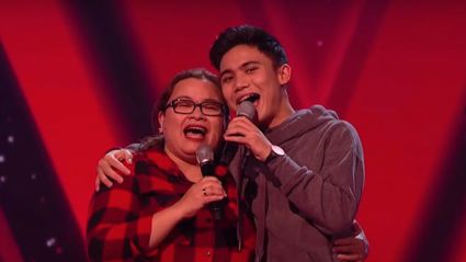 Joshua and his mum wowed the judges with their duet. ITV/The Voice