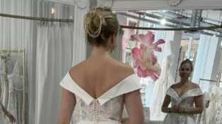A woman's seemingly innocent wedding dress photo has shocked the internet. Photo / Instagram