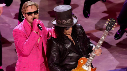 Ryan Gosling and Slash perform I'm Just Ken from Barbie during the 96th Annual Academy Awards. Photo / Getty Images