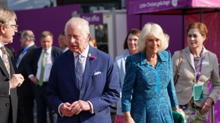 Britain's King Charles III and Queen Camilla visit the 2024 RHS Chelsea Flower Show on May 20, 2024 in London, England. Photo / Getty Images
