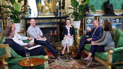 Princess Anne, Prince William and Kate Middleton appear on 'The Good, The Bad & The Rugby.' Photo / Getty Images