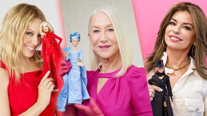 Helen Mirren, Kylie Minogue, Shania Twain and more have been honoured with their own Barbies for International Women's Day. Photo / via Mattel