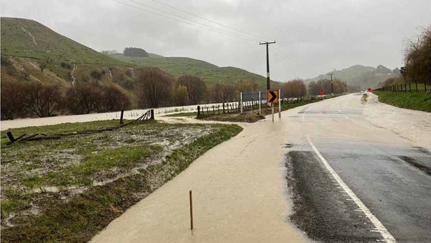 Flooding on State Highway 2 near Otoko. Photo / NZ Police