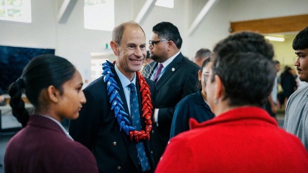 Prince Edward was welcomed with a mihi whakatau at Blue Light in Papakura. Photo / via NZ Herald