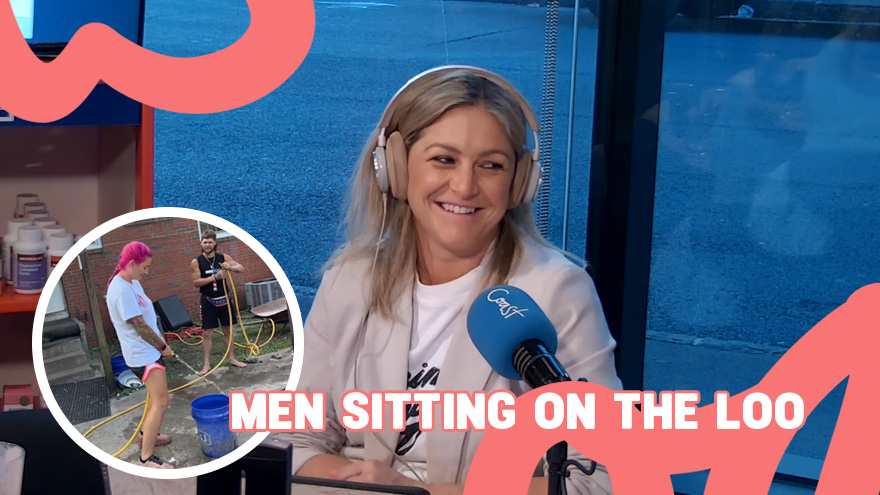 Sam’s standing his ground (literally) on peeing etiquette