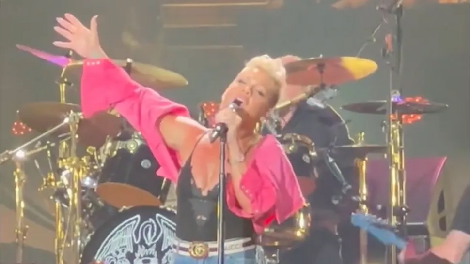 Pink performs rousing rendition of 'Somebody To Love' with Foo Fighters and Queen at Taylor Hawkins tribute concert