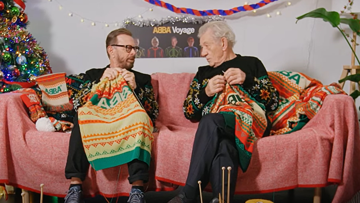 ABBA wish fans a merry Christmas with the hilarious help of their "newest member" Sir Ian Mckellen