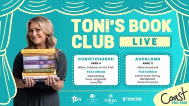 Join Toni Street in Christchurch and Auckland this April for Toni’s Book Club LIVE