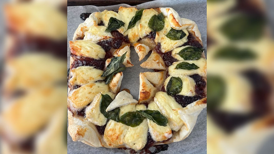 Super simple brie and cranberry pastry wreath recipe