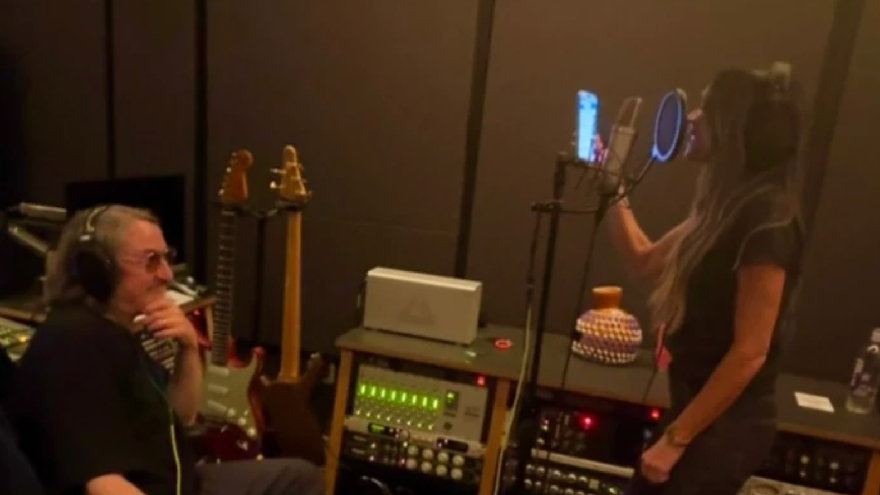 Victoria Beckham hints at music comeback as she records vocals in studio with son Cruz Beckham