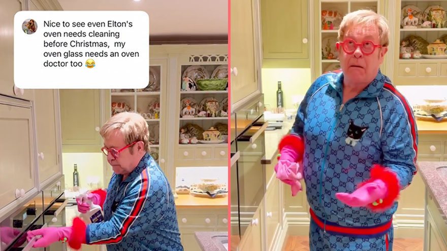 Sir Elton John's has a hilarious response to social media comments over ‘dirty’ kitchen video