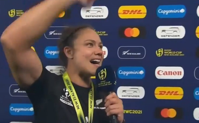 Watch the incredible moment Black Ferns star Ruby Tui leads singalong ...