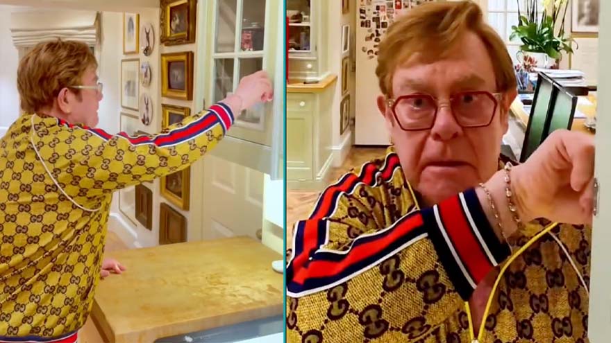 Elton John shares hilarious festive video featuring “Step Into Christmas”