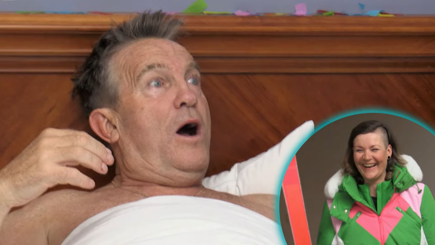 Bradley Walsh was left mortified after Fanny Chmelar surprises him in bed