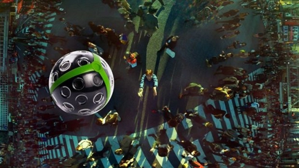 The camera which captures 360 degree images up in air