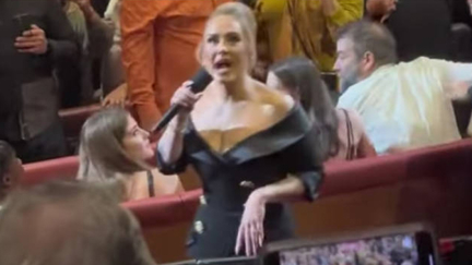 Watch the sweet moment Adele stops mid-concert to kiss her son in the crowd at her Las Vegas residency show