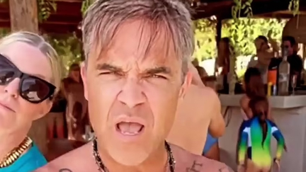 Robbie Williams goes viral with hilarious dance to ABBA's 'Gimme, Gimme, Gimme' in his togs