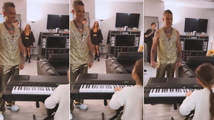 Robbie Williams' wife shares sweet behind-the-scenes video of their daughter's musical talents