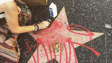 Michael Jackson's star vandalised