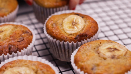 Quick and easy banana choc chip muffins recipe