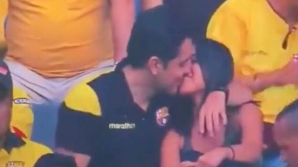 Man gets awkwardly caught on 'kiss cam' cheating on his partner