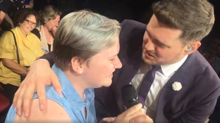 Michael Bublé is left speechless after Australian fan sings flawless rendition of 'Your Song' at concert