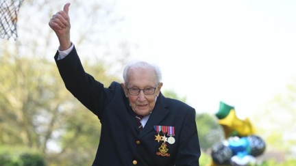 Captain Tom Moore completes his 100th lap of his garden, and the amount of money he raised is staggering!