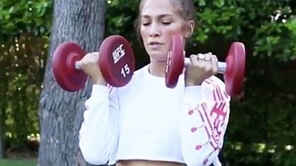 WATCH: Jennifer Lopez and Family show you how they Work Out from Home!