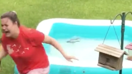 Girl’s attempt to rescue squirrel from pool hilariously backfires