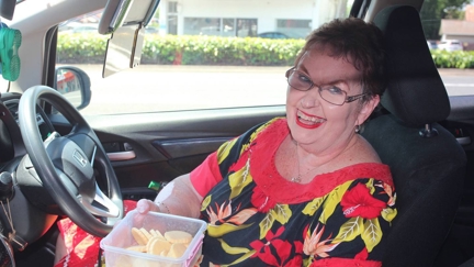 Hamilton Uber Nan Shelley Winiana provides a ride with a side of cookies