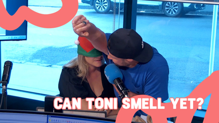 Is Toni able to smell anything yet?