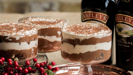 This Baileys Brownie Trifle recipe is delicious, decadent and a little boozy!