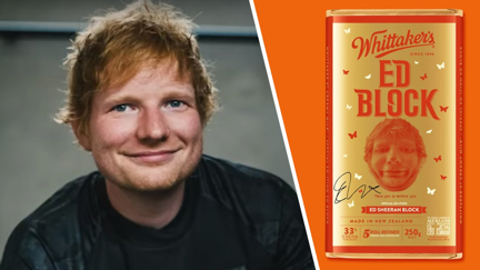 Ed Sheeran teams up with Whittaker’s to release a custom chocolate bar to raise money for Auckland flood relief
