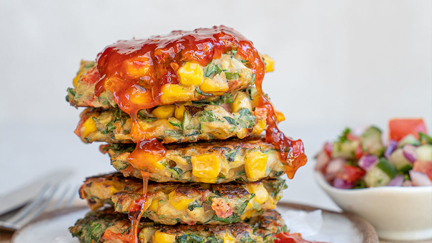 Sweetcorn & zucchini fritters recipe