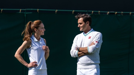 Princess Kate and Roger Federer go head to head at Wimbledon to show support for this year’s ball boys and girls