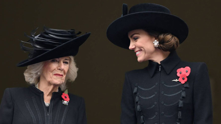 Queen Camilla and Princess Kate seen sharing sweet moment at Remembrance Day service